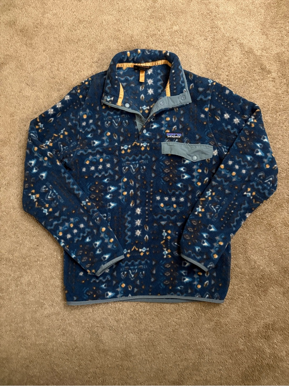 Patagonia Synchilla Fleece Pullover Men's Size S Wandering Woods Tidepool Blue